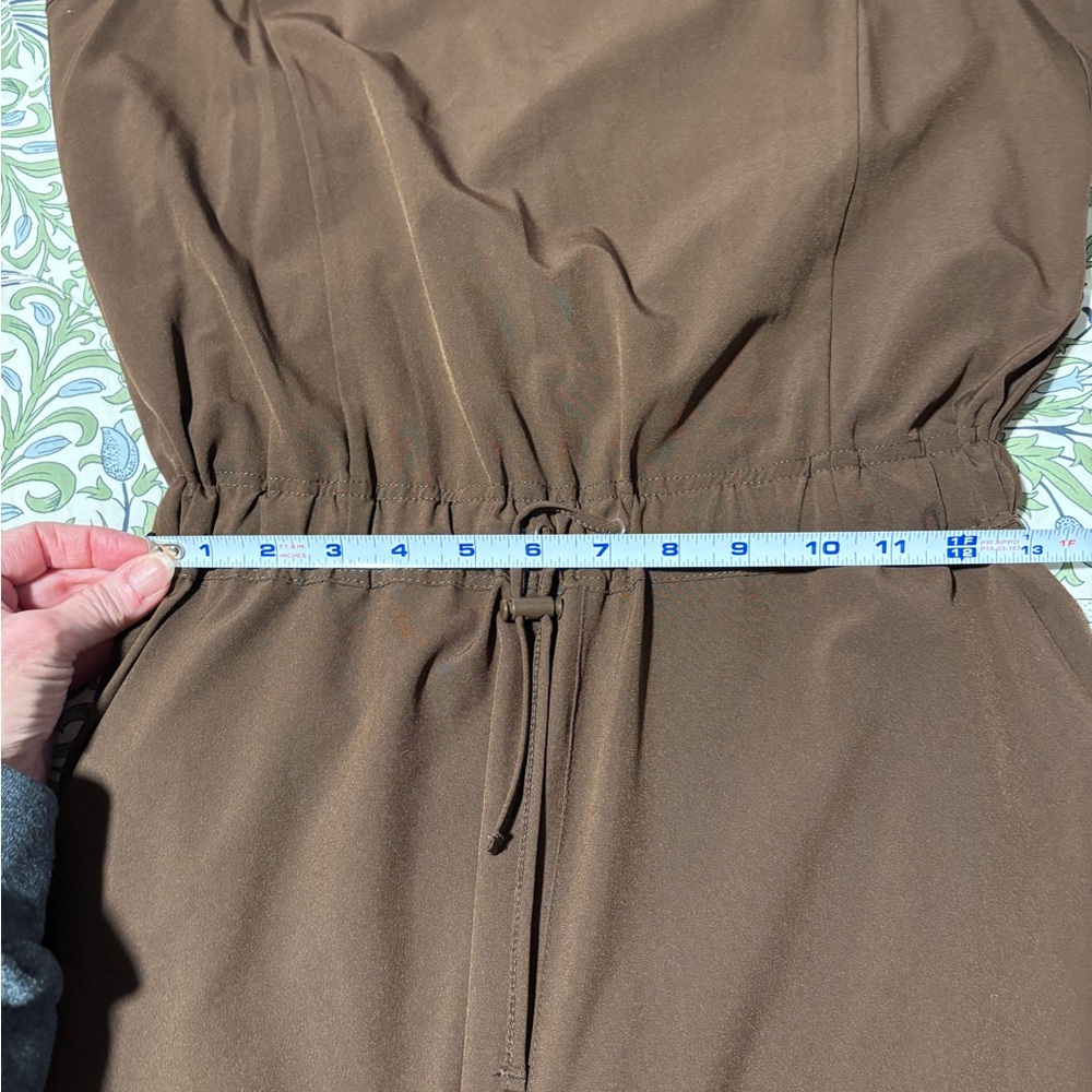 Mondetta Chocolate Brown Sleeveless Jumpsuit with Corded Ankles and Tie Waist XS - Picture 11 of 16
